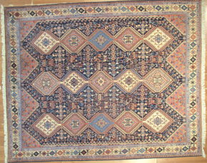 05139 Yalameh Persian Blue Red Natural 6-6×8-2 | Manoukian Rugs™