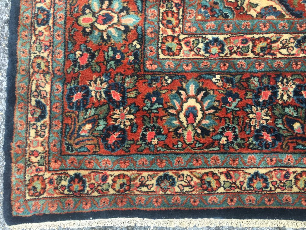 06291 semi antique kazvin persian 8-10x12-8 corner | Manoukian Rugs™