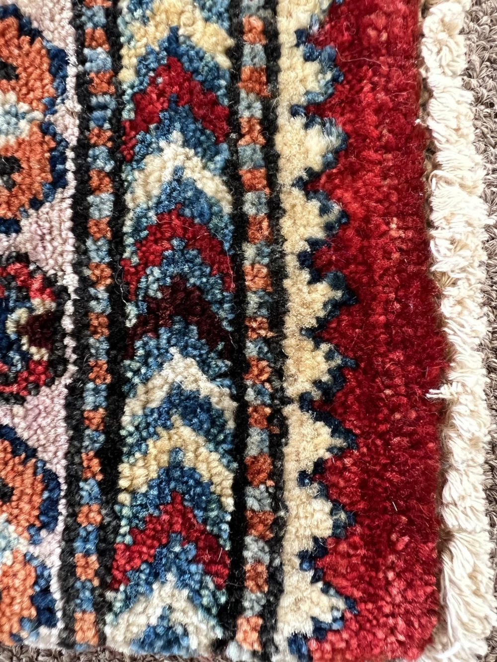 Khorjeen Afghan Red Blue Yellow 5x6-6 | Manoukian Rugs™ corner