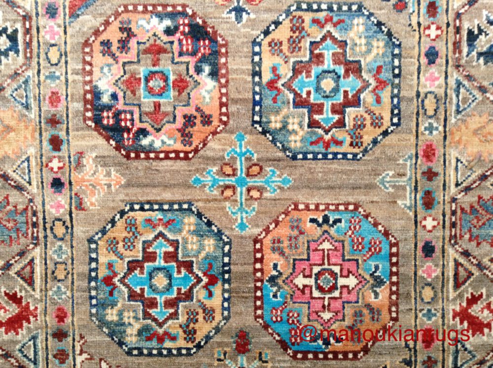 06670 ersari afghan brown blue red 2-9x14-4 cu